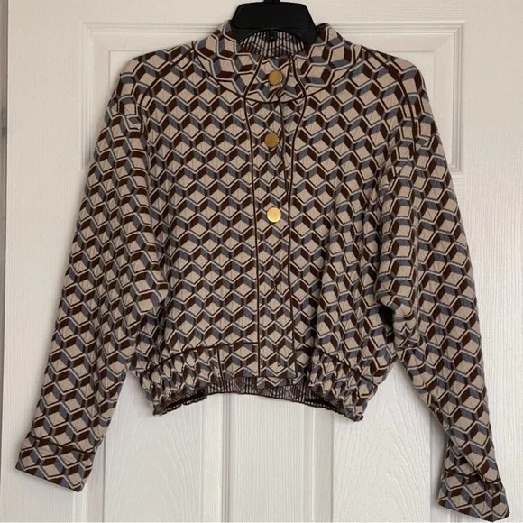 Mango Striped Geometric Jacket - Picture 9 of 10